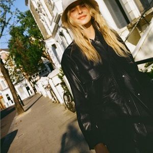 Zara faux leather oversized jacket